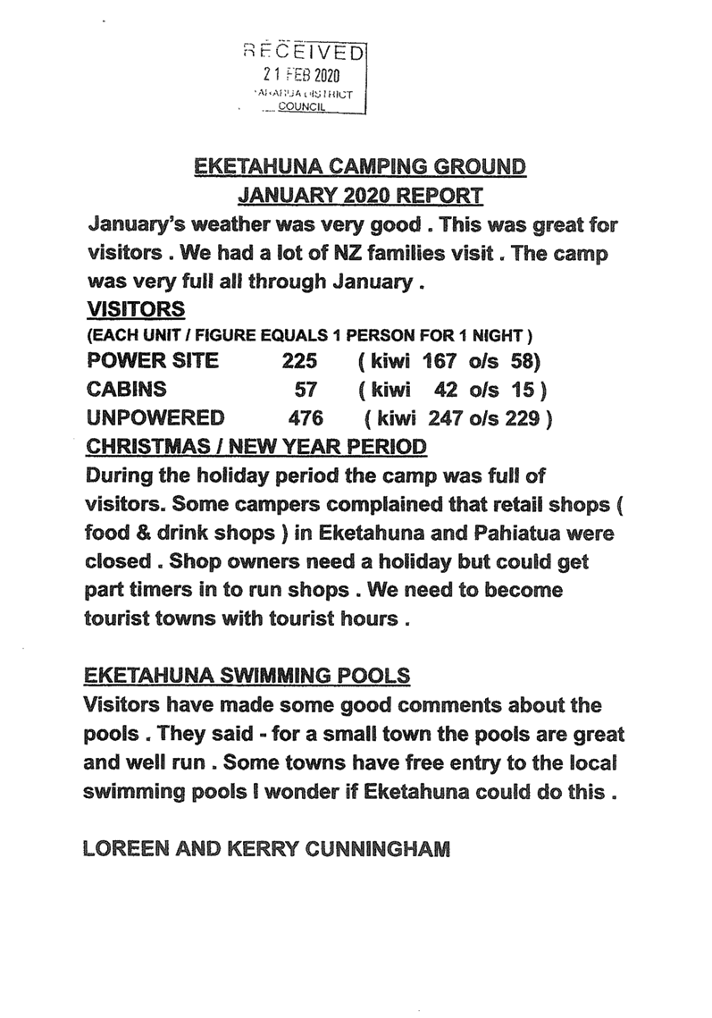 Agenda of Eketahuna Community Board meeting 9 March 2020