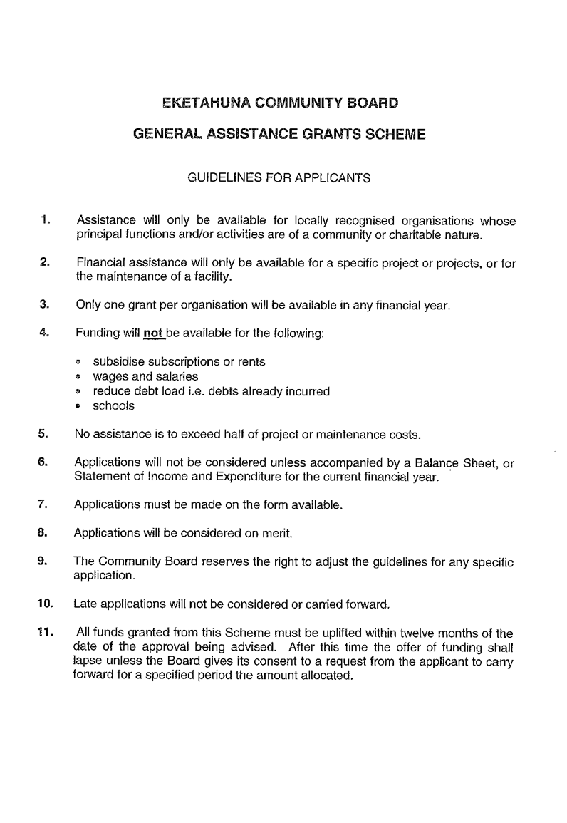 Agenda of Eketahuna Community Board meeting 7 February 2014