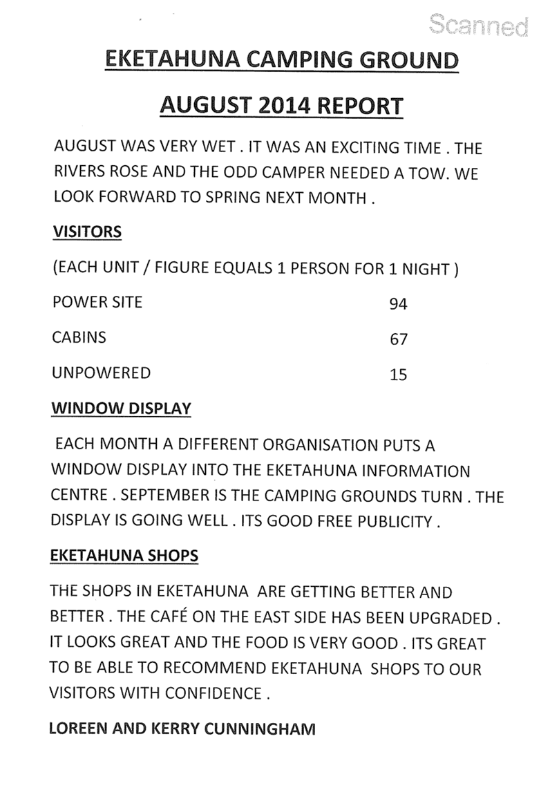 Agenda of Eketahuna Community Board meeting 3 October 2014