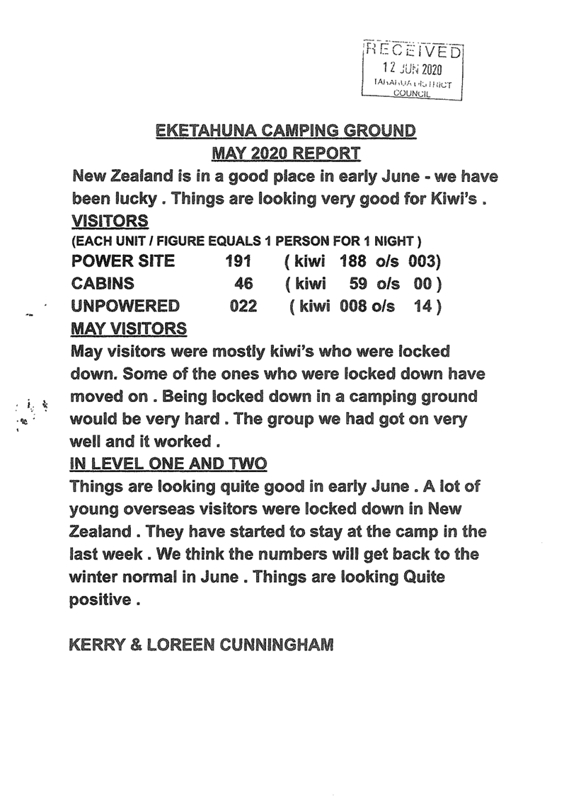 Agenda of Eketahuna Community Board meeting 13 July 2020